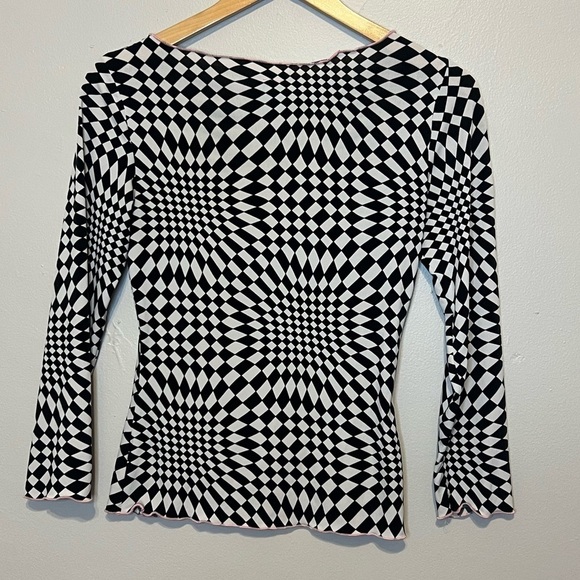 Karla Kay Steen Y2K Checker Retro Pink Trip Long Sleeve Small - Picture 6 of 6
